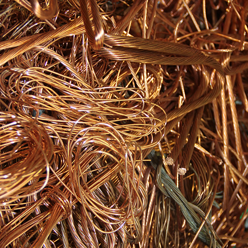 Neat and organized pile of brass wire