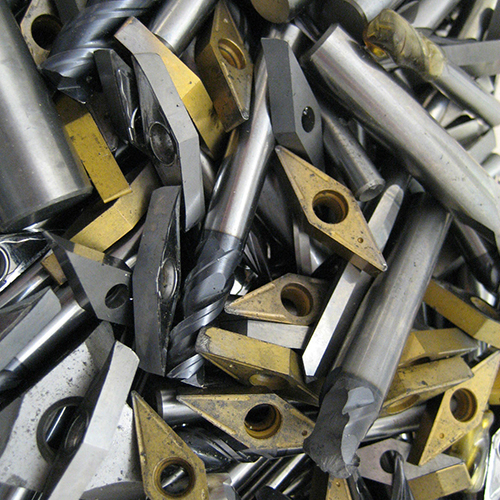 Mixed carbide and silver drilling bits scrap