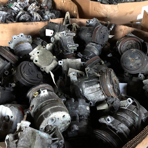 Cartons of used electric motor scrap